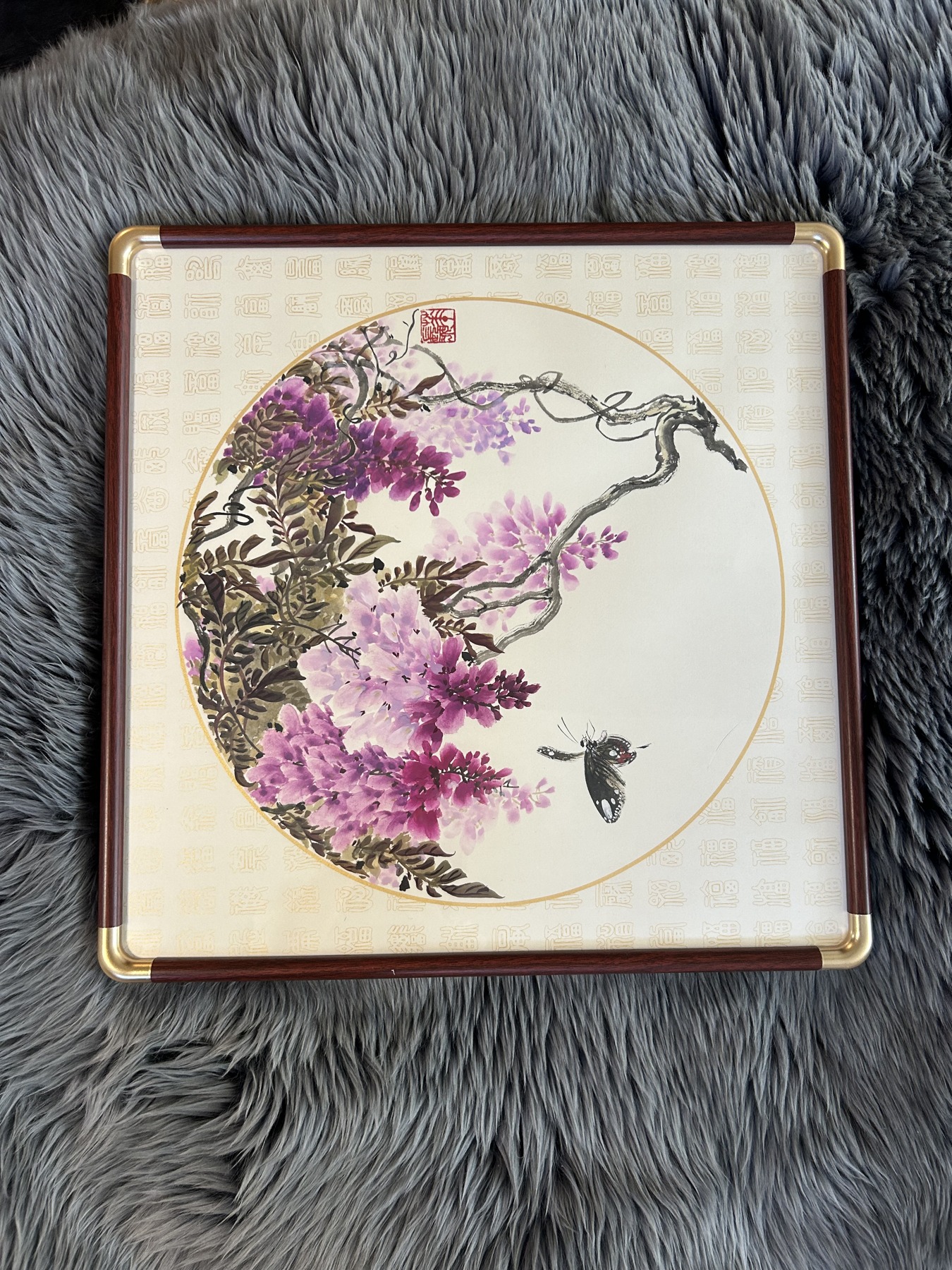 Wisteria on an Arching Vine — actual framed painting